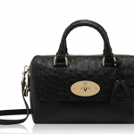 Mulberry Black Classic Calf:Ostrich Mix Small Del Rey Bag