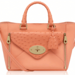 Mulberry Bright Apricot Classic Cald And Ostrich Small Willow Tote Bag