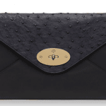 Mulberry Navy Classic Calf and Ostrich Mix Willow Clutch Bag