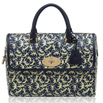 Mulberry Navy Mini Gecko Print Leather Del Rey Bag