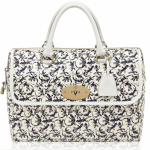 Mulberry White Mini Gecko Print Leather Del Rey Bag