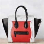 Celine Tricolor Satin Red Vermillon Bag - Winter 2013