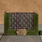 Chanel Green/Violet Boy Chanel Tweed Medium Bag