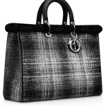 Dior Grey/Silver/Black Tweed and Mink Diorissimo Large Bag