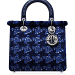 Dior Royal Blue Tweed and Sequins Lady Dior Bag
