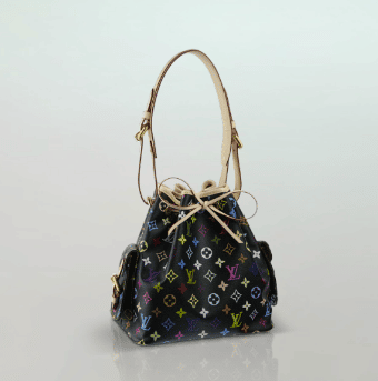 Louis Vuitton Black Monogram Multicolore Petit Noe Cloth ref