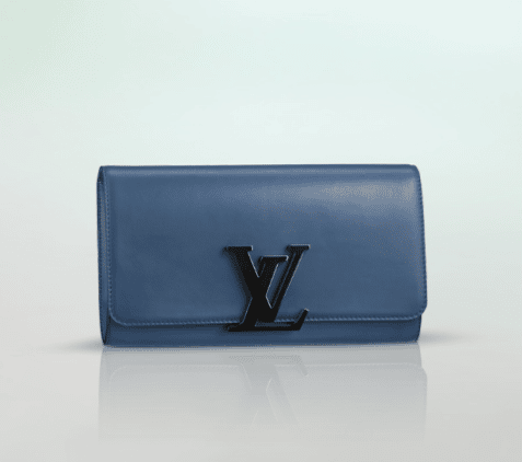 Louis Vuitton Black Smooth Leather 'Louise' Clutch with Gold Chain – Mine &  Yours