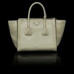 Prada Beige Glace Calfskin Twin Pocket Tote Bag