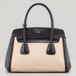 Prada Black Canvas and Saffiano Tote Small Bag