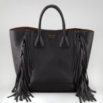 Prada Black Cervo Fringe Tote Bag 1