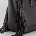 Prada Black Cervo Fringe Tote Bag 3