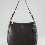 Prada Black Cervo Hobo Bag