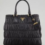 Prada Black Napa Gaufre Zip-Top Tote Large Bag