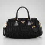 Prada Black Nylon Gaufre Small Tote Bag