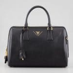 Prada Black Saffiano Bowler Bag