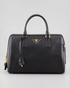Prada Black Saffiano Bowler Bag