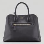 Prada Black Saffiano Cuir Open Promenade Tote Bag