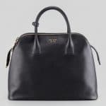 Prada Black Saffiano Cuir Triple-Zip Dome Tote Bag