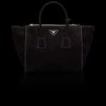 Prada Black Suede Twin Pocket Tote Bag