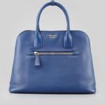 Prada Blue Saffiano Cuir Open Promenade Tote Bag