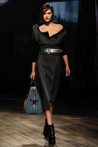 Prada Blue/Red Checkered Bowler Bag - Fall 2013