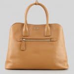 Prada Brown Saffiano Cuir Open Promenade Tote Bag