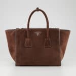 Prada Brown Suede Twin Pocket Bag