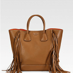 Prada Camel Cervo Side Fringe Tote Bag