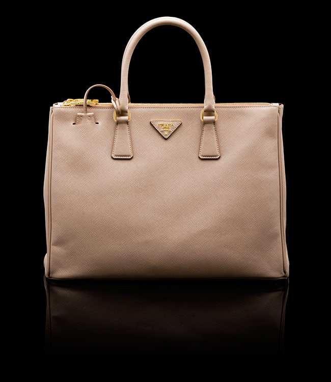 Prada Two-Tone Saffiano Leather Large Double Zip Tote