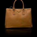 Prada Caramel Saffiano Top Handle Large Bag