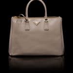 Prada Clay Grey Saffiano Top Handle Large Bag