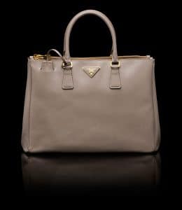 Prada Clay Grey Saffiano Top Handle Large Bag