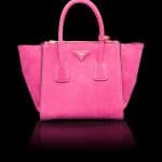 Prada Fuchsia Suede Twin Pocket Small Bag