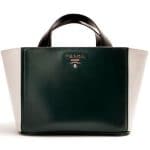 Prada Green/White Tote Bag