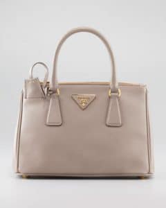 Prada Grey Saffiano Lux Tote Mini Bag