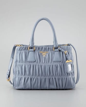 Prada Tessuto Gaufre Nylon Tote Bag in Blue