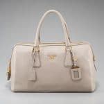 Prada Light Gray Cervo Bowler Bag