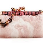 Prada Pink Floral Fur Clutch Bag