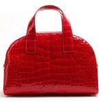 Prada Red Croc Bowler Bag