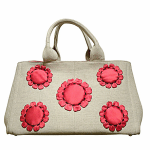 Prada Red Mistollino Floral Gardner's Tote Bag