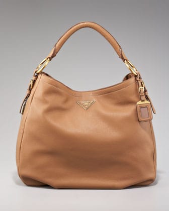 Prada Brown Cervo Leather Small Crossbody Bag - Yoogi's Closet