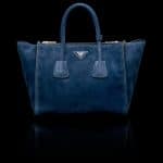 Prada Ultramarine Blue Suede Twin Pocket Tote Bag