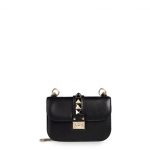 Valentino Black Rockstud Flap Small Bag