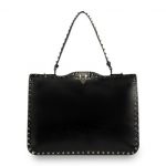 Valentino Black Rockstud Top Handle Bag