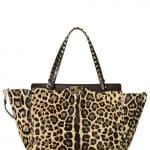 Valentino Leopard Ponyskin Rockstud Tote Medium Bag