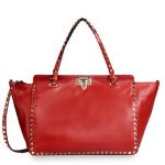 Valentino Red Rockstud Tote Medium Bag