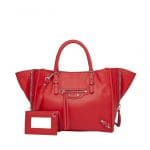Balenciaga Rouge Cerise Mini Papier A4 Zip Around Bag