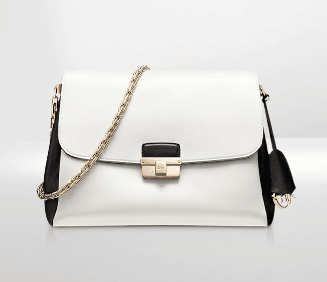 Christian Dior Diorling Medium Leather Shoulder Bag White/Black