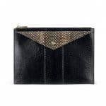 Givenchy Black Ayers and Natural Elaphe Envelope Clutch Medium Bag