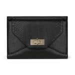 Givenchy Black Python Shark Lock Clutch Small Bag